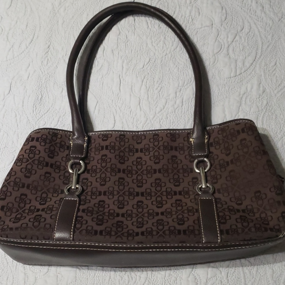 Purse, brown, multi sections